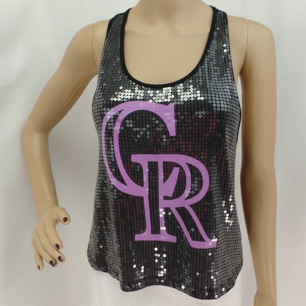 Black Atletic Sequins With Front Log Top Tank - image 1